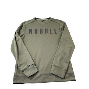 NOBULL Green Spellout Crewneck Mens L/S Crewneck Sweater Size Small
